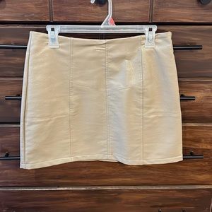 Tan leather skirt